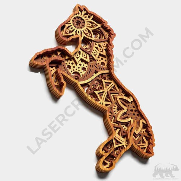 Horse Multilayer Mandala Design for cutting