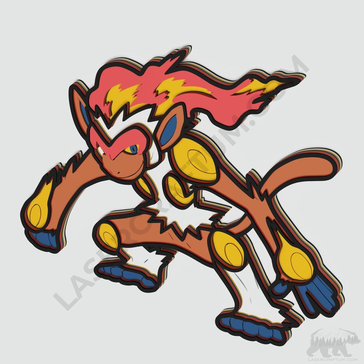 Charizard Pokemon Layered Design for cutting - LaserCraftum