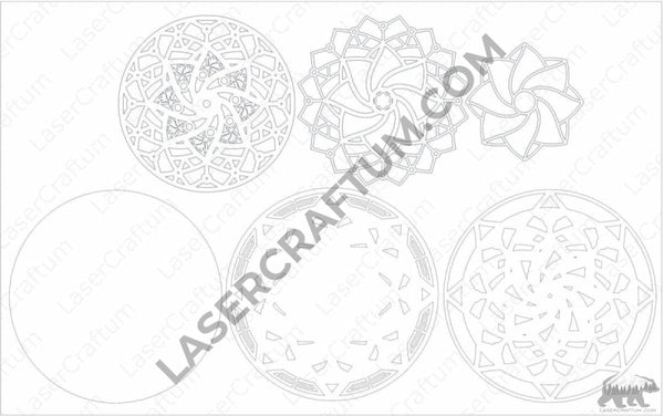 Mandala #1 Multilayer Design for cutting - LaserCraftum