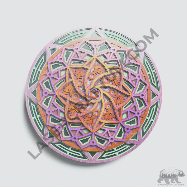 Mandala #1 Multilayer Design for cutting - LaserCraftum