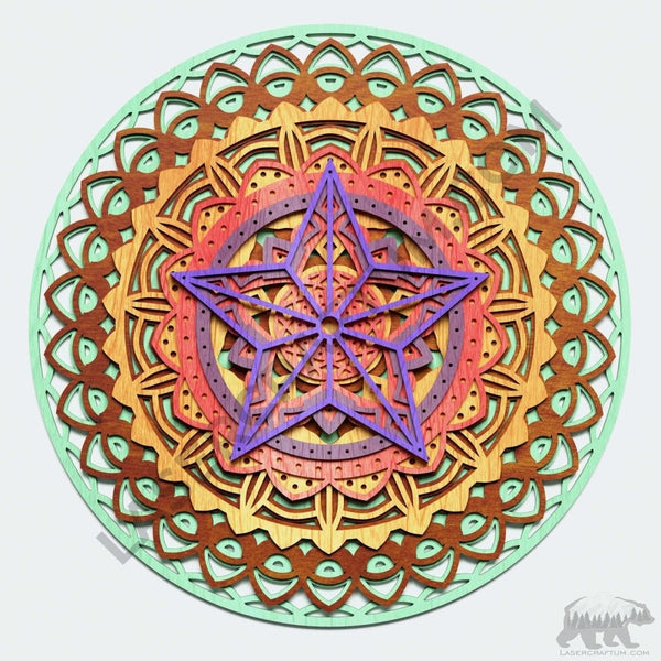Mandala #8 Multilayer Design for cutting - LaserCraftum