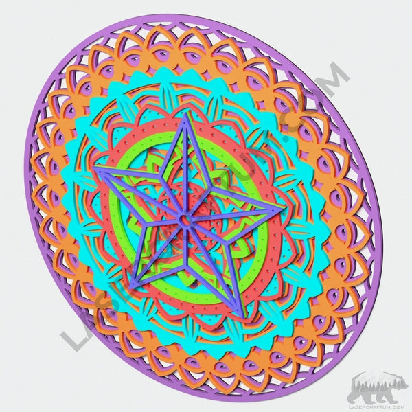 Mandala #8 Multilayer Design for cutting - LaserCraftum