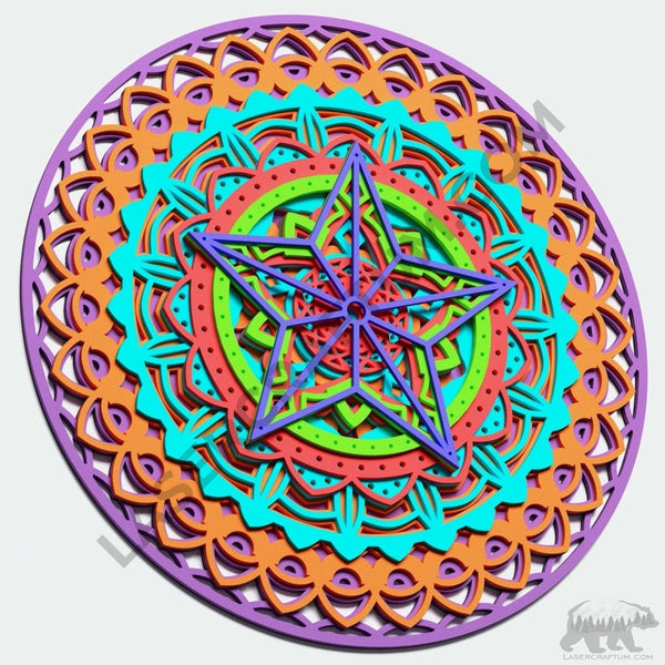 Mandala #8 Multilayer Design for cutting - LaserCraftum
