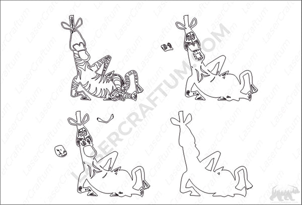 Marty the Zebra (Madagascar) Layered Design for cutting