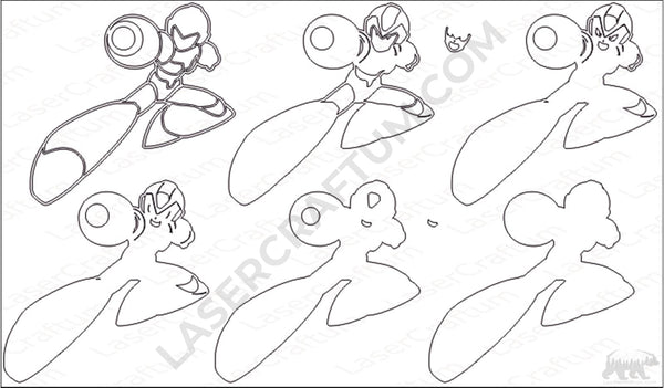 Mega Man Layered Design for cutting