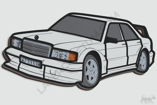Mercedes 190E Layered Design for cutting