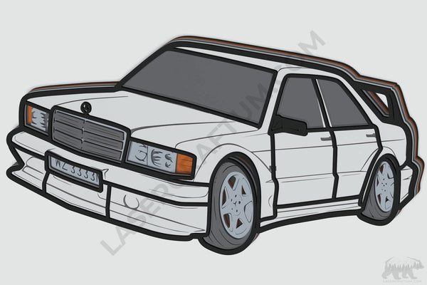 Mercedes 190E Layered Design for cutting