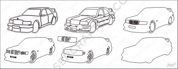 Mercedes 190E Layered Design for cutting