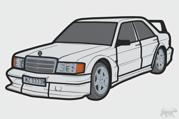 Mercedes 190E Layered Design for cutting