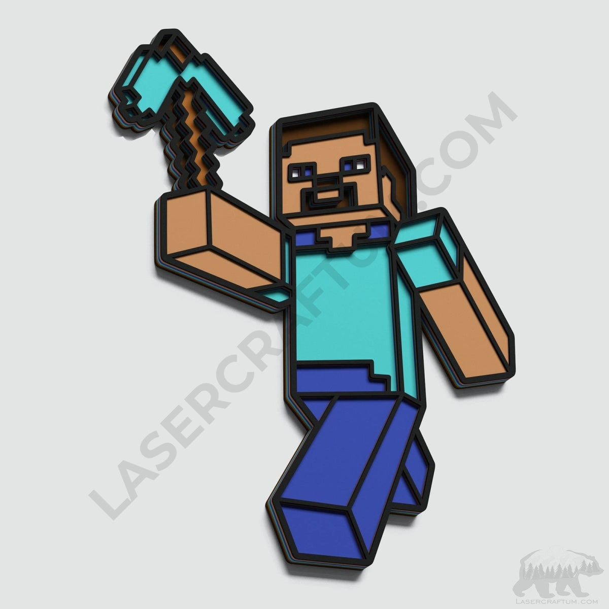 Minecraft Bee Layered Design for cutting - LaserCraftum