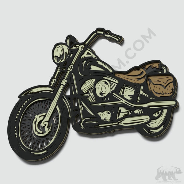 Motorcycle Layered Design for cutting