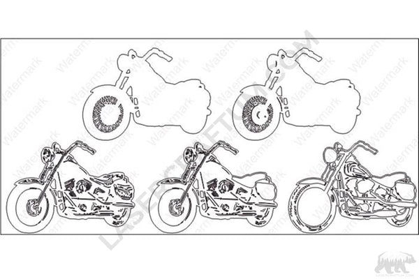 Motorcycle Layered Design for cutting