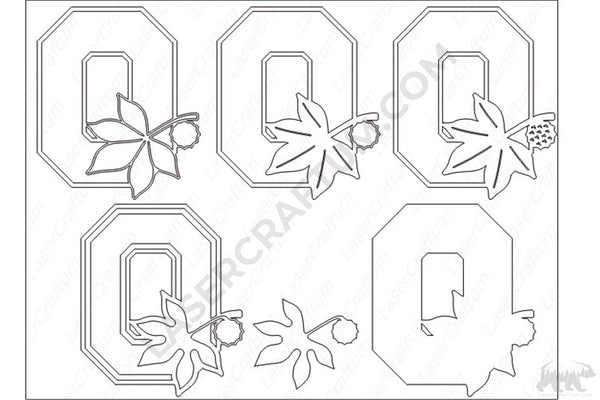 Ohio State University Logo Layered Design for cutting