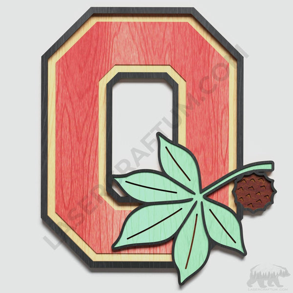 Ohio State University Logo Layered Design for cutting