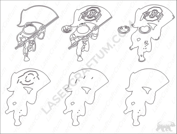 Ohio State University Mascot Layered Design for cutting