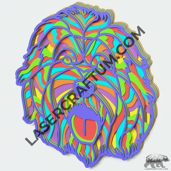 Old English Sheepdog Multilayer Design for cutting - LaserCraftum