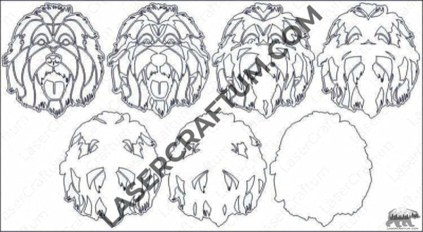 Old English Sheepdog Multilayer Design for cutting - LaserCraftum