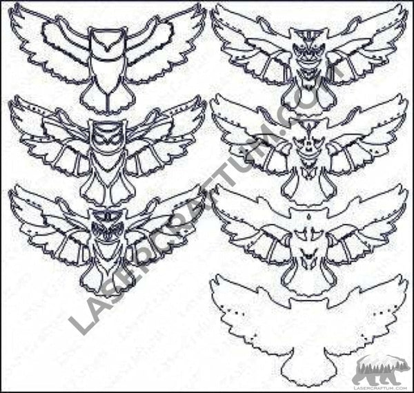 Owl Multilayer Design for cutting - LaserCraftum