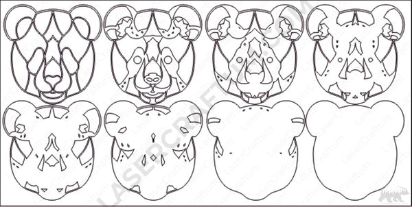 Panda Head. Free Layered Design for cutting