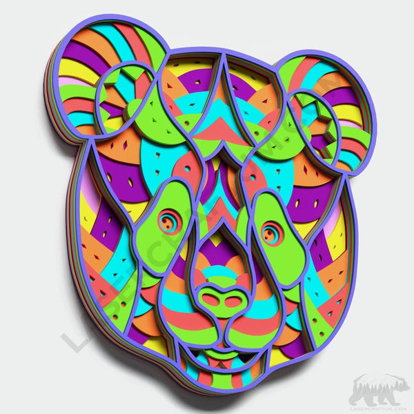 Panda Head. Free Layered Design for cutting