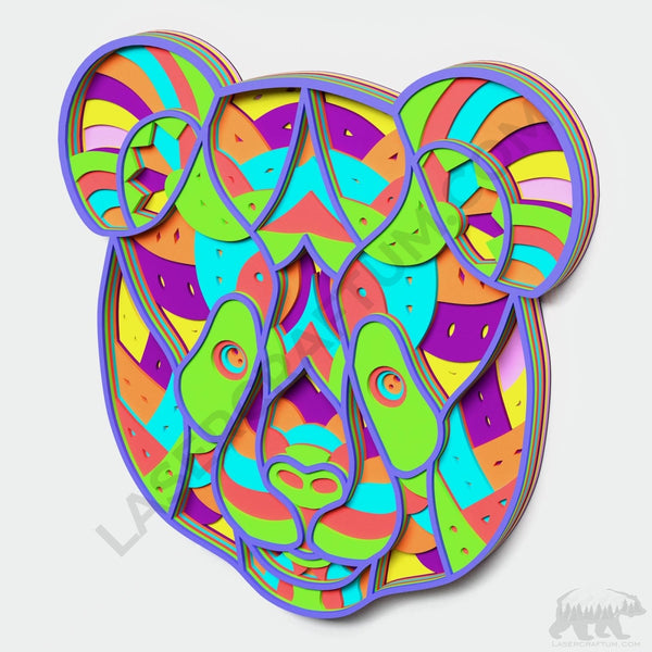 Panda Head. Free Layered Design for cutting