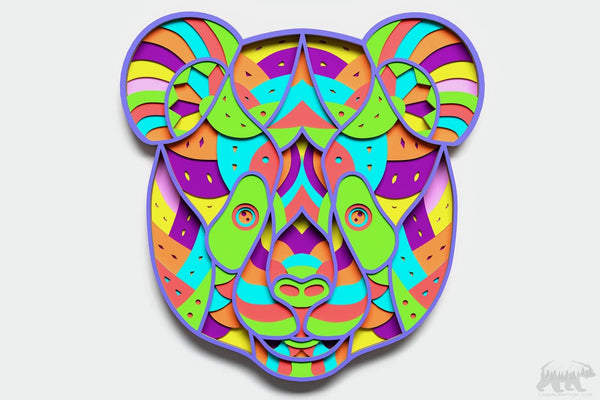 Panda Head. Free Layered Design for cutting