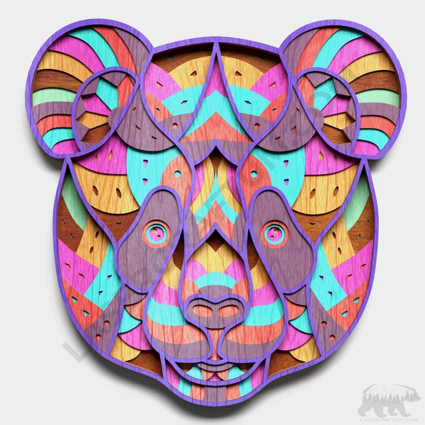 Panda Head. Free Layered Design for cutting