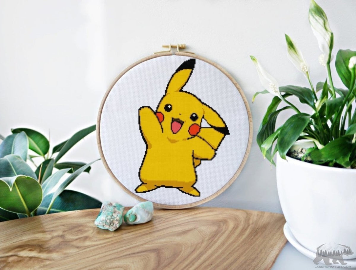 Pikachu. O design cross-costura concluída.