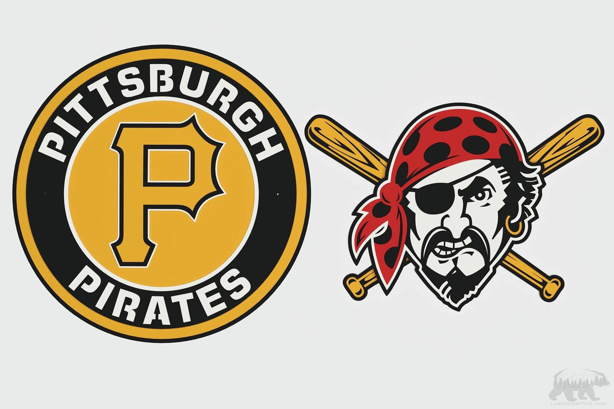 Pittsburgh Pirates Logos Layered Design for cutting - LaserCraftum