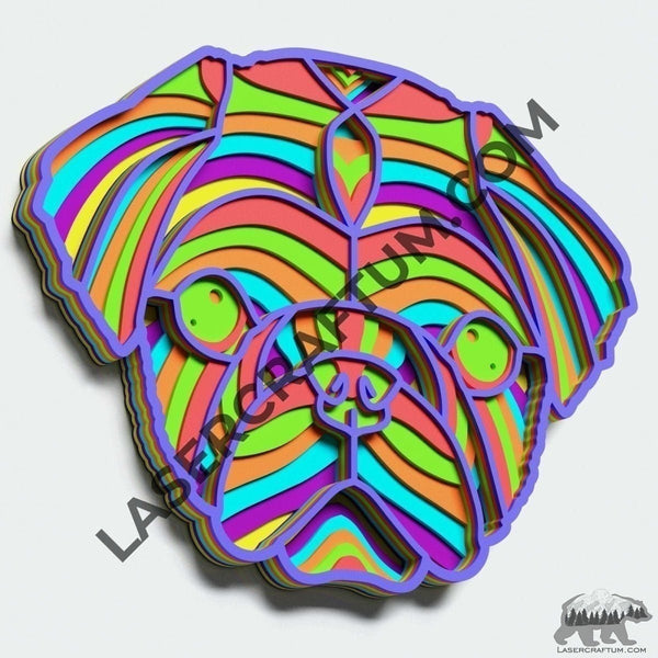 Pug-Dog Multilayer Design for cutting - LaserCraftum