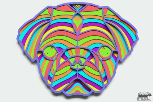 Pug-Dog Multilayer Design for cutting - LaserCraftum