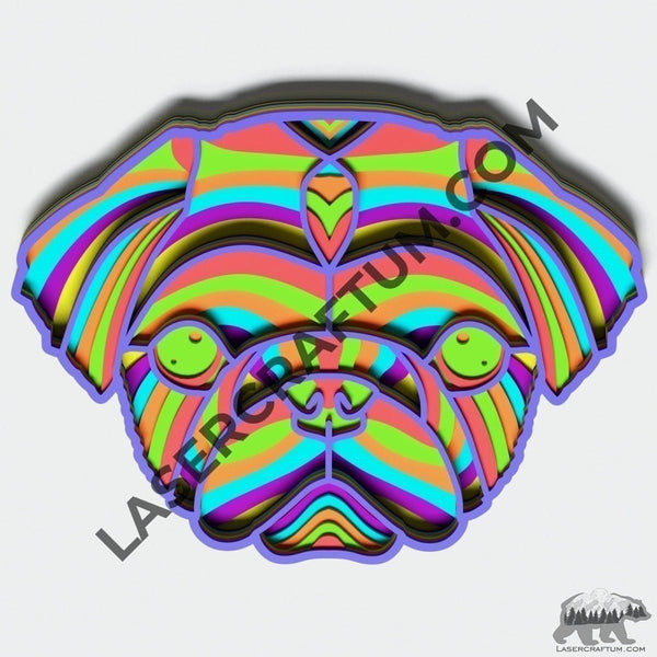 Pug-Dog Multilayer Design for cutting - LaserCraftum
