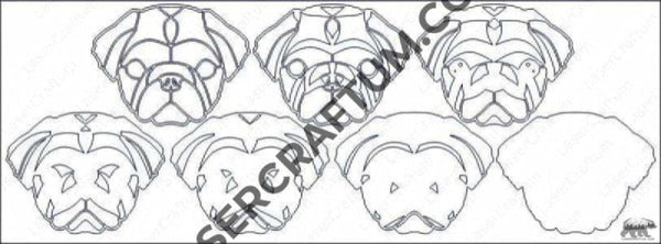 Pug-Dog Multilayer Design for cutting - LaserCraftum
