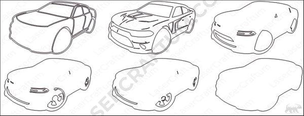 Racing Car Layered Design for cutting