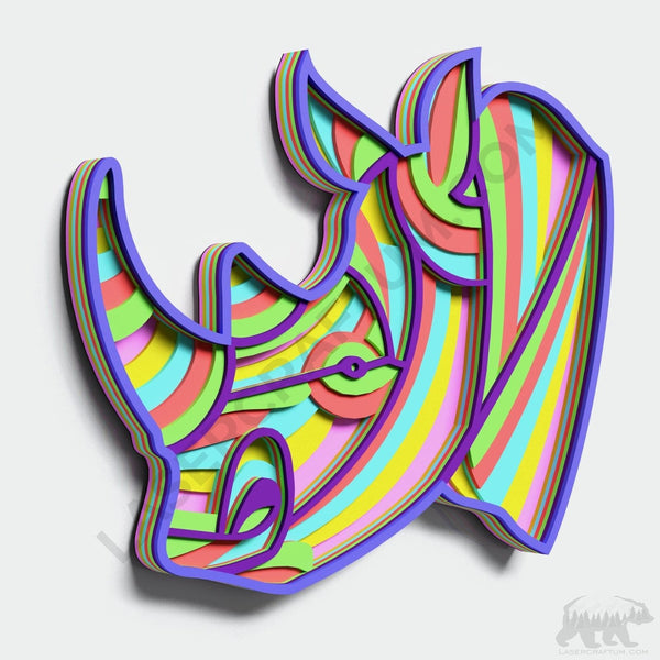 Rhino Head Layered Design for cutting