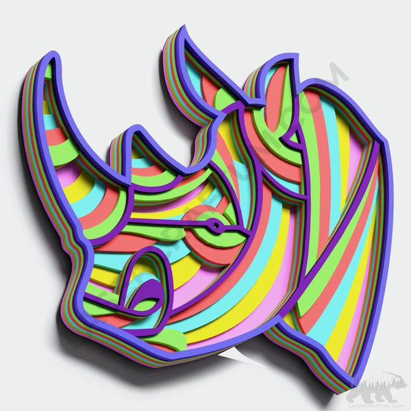 Rhino Head Layered Design for cutting