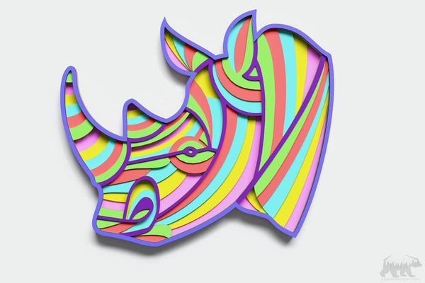 Rhino Head Layered Design for cutting