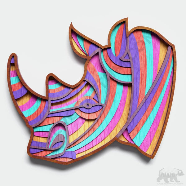 Rhino Head Layered Design for cutting