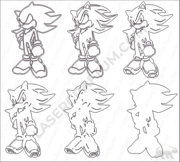 Shadow the Hedgehog Layered Design for cutting