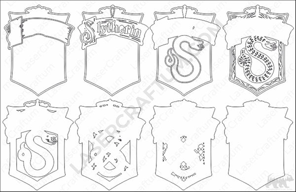 Slytherin Crest Layered Design for cutting