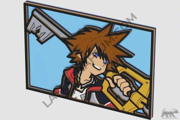 Sora (Kingdom Hearts) Layered Design for cutting - LaserCraftum