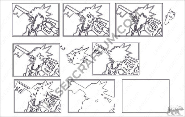 Sora (Kingdom Hearts) Layered Design for cutting - LaserCraftum