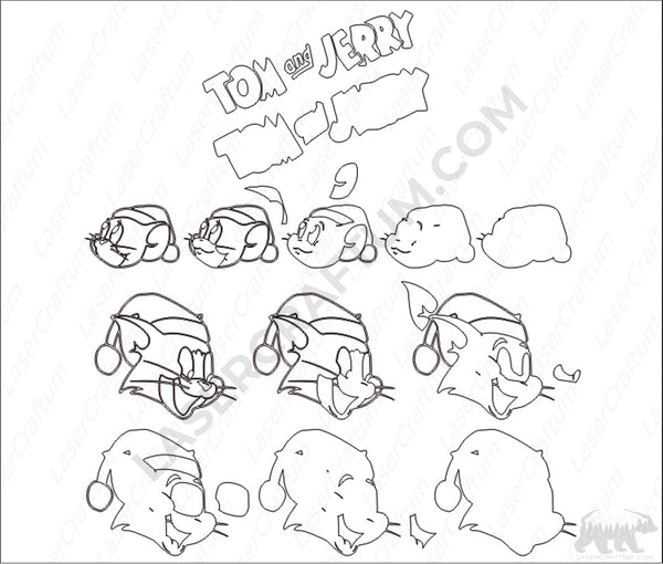 Tom and Jerry Layered Design for cutting