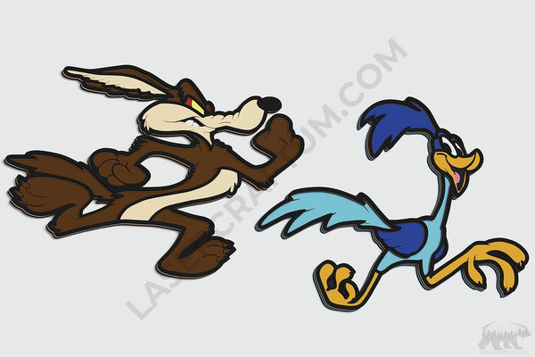 Wile E. Coyote and the Road Runner Layered Design for cutting
