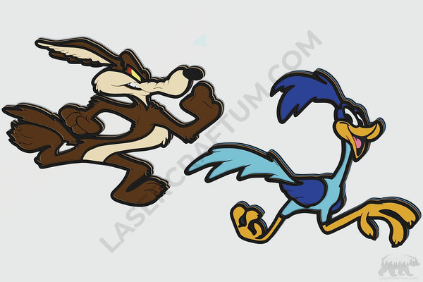 Wile E. Coyote and the Road Runner Layered Design for cutting