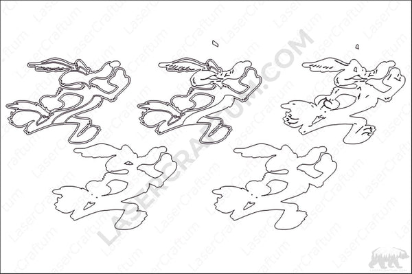 Wile E. Coyote and the Road Runner Layered Design for cutting