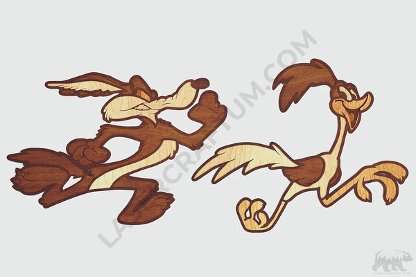 Wile E. Coyote and the Road Runner Layered Design for cutting