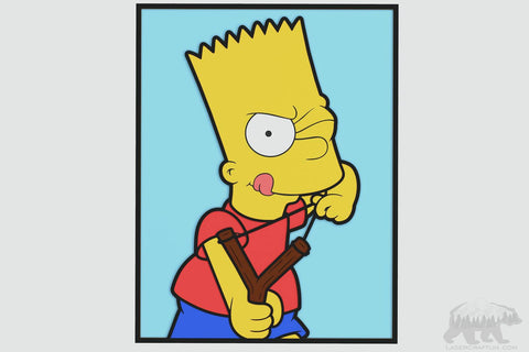 Bart Simpson Portrait Layered Design for cutting