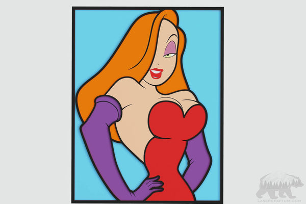Jessica Rabbit Portrait Layered Design for cutting