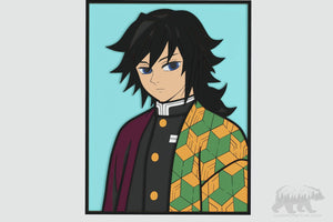 Giyu Tomioka (Demon Slayer) Layered Design for cutting